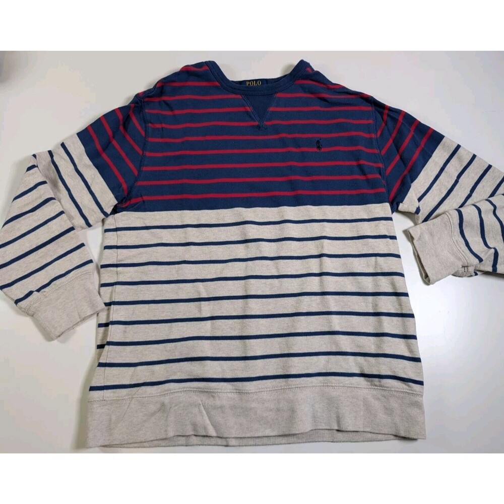 Polo Ralph Lauren Blue Label Boys Light Sweater Striped Size XL 18-20